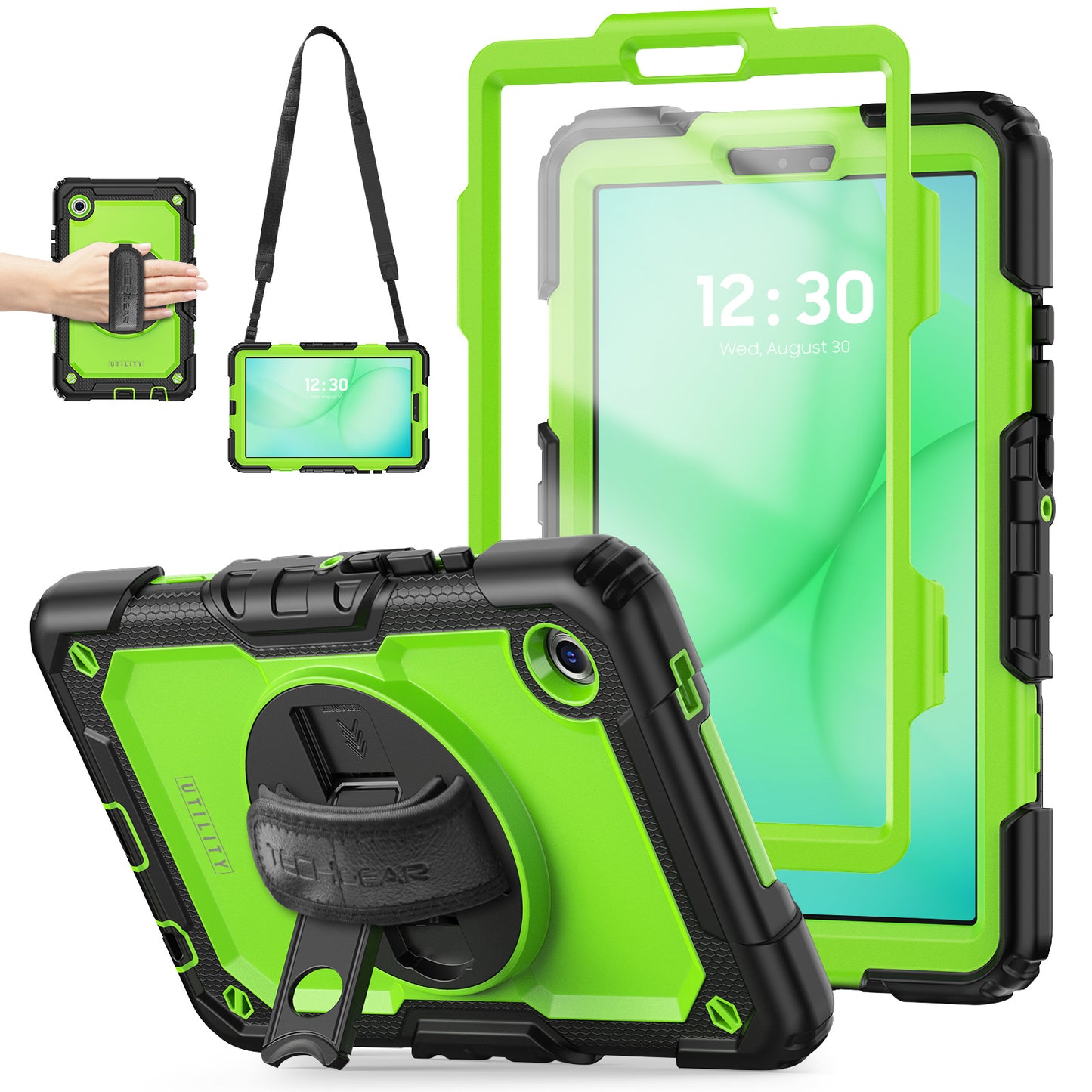 TECHGEAR UTILITY Case for Samsung Galaxy Tab A11 8.7" (SM-X130 / SM-X135) Tough Rugged Shockproof Case, 360 Stand, Hand Strap & Shoulder Strap