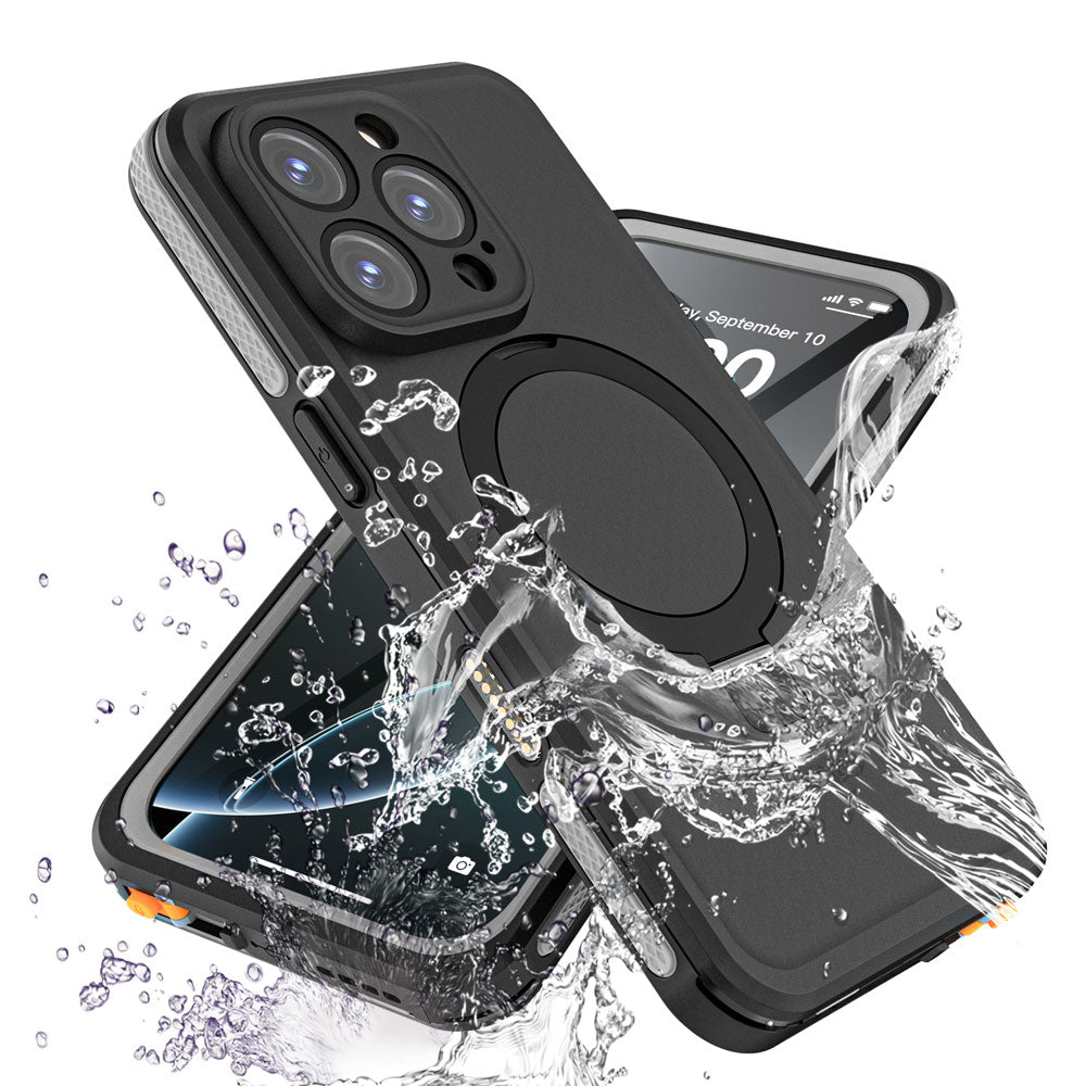 TECHGEAR Waterproof Magnetic Stand Case for iPhone 16 Pro Max 6.9" – IP68 Shockproof MagSafe Compatible Cover