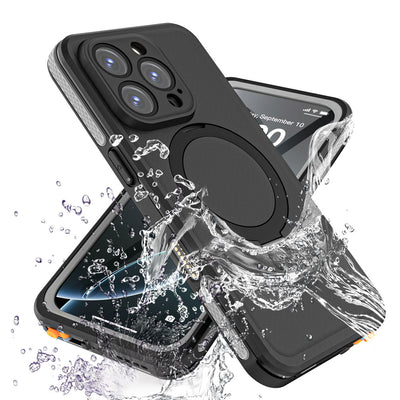 TECHGEAR Waterproof Magnetic Stand Case for iPhone 16 Pro 6.3" – IP68 Shockproof MagSafe Compatible Cover