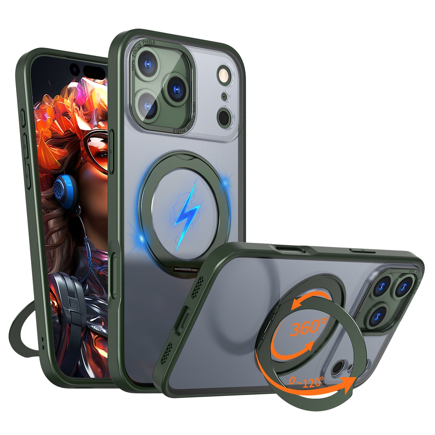 [Magnetic Ring Kickstand] For Apple iPhone 17 Pro Max, Slim, Tough Shockproof Armour, MagSafe Compatible Case with Stand