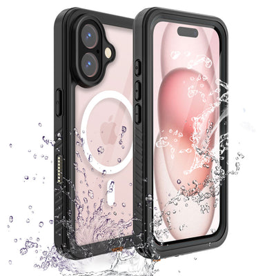 TECHGEAR Waterproof MagSafe Charging Case for iPhone 16 6.3" – IP68 Shockproof 360° Full Body Sealed Cover with Built-In Screen Protector