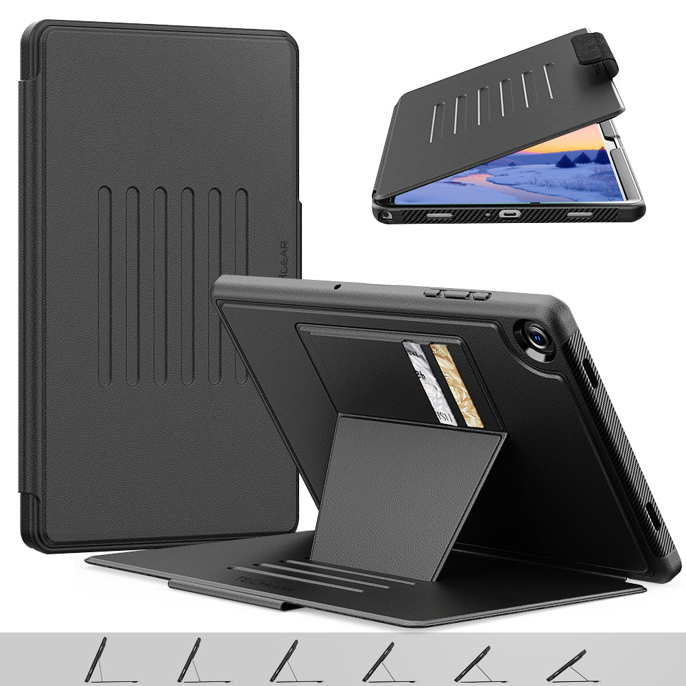 TECHGEAR Enduro Case for Samsung Galaxy Tab A11+ / A11 Plus 11"(SM-X230/X236) – Rugged Magnetic Smart Case with Stand, Card Slot & Trolley Compatible [Auto Sleep/Wake]