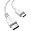 TECHGEAR USB C to Micro USB Cable 2M - 3A Fast Charging Braided Lead USB-C to Micro USB Charger Cable for Android Phones, PS4 Controller, Cameras, Tablets (White)