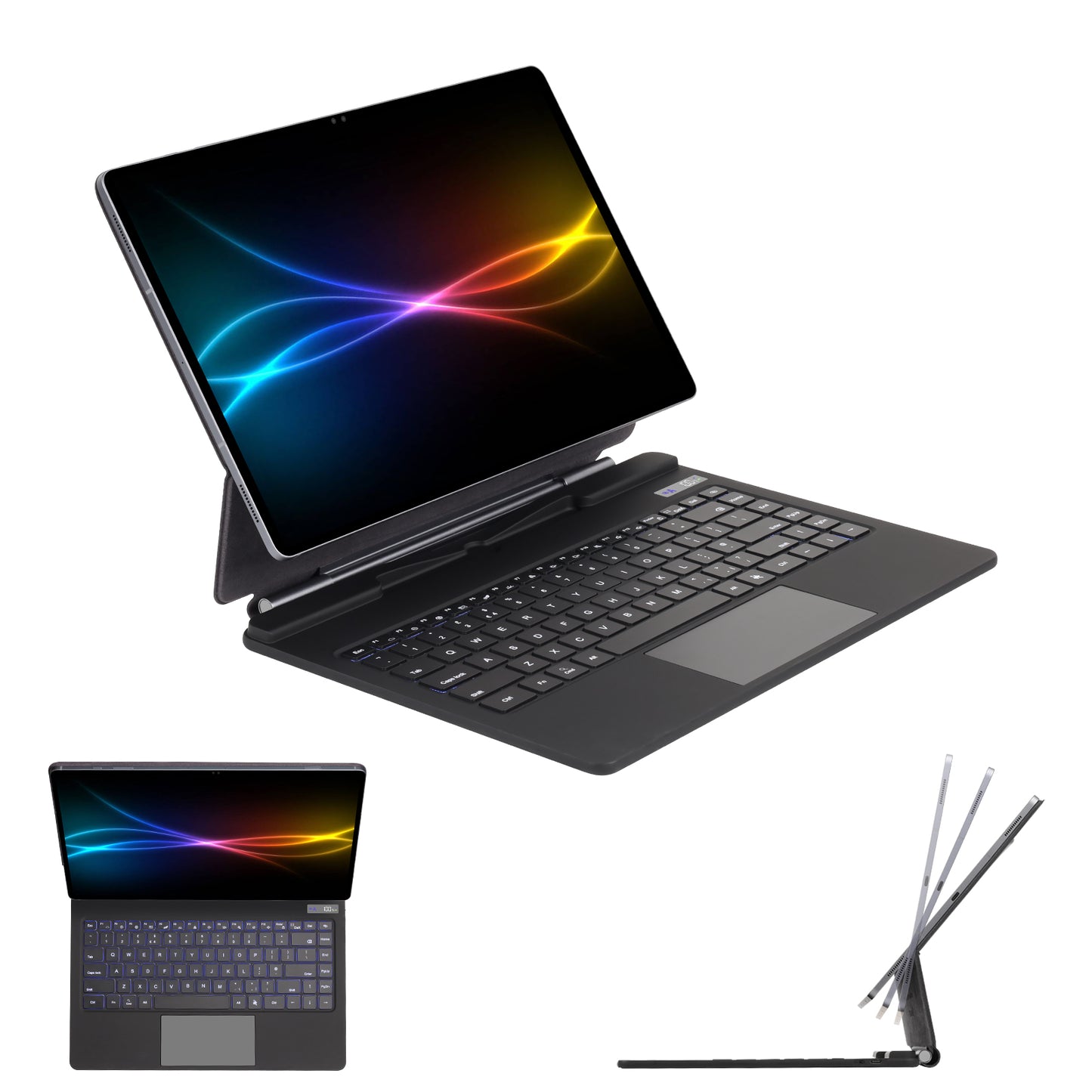 [Magic Keyboard] Magnetic Floating Stand, Precision Multi-Touch Trackpad, 7 Color Backlight, UK QWERTY for Samsung Galaxy Tab S10 Ultra, S9 Ultra, S8 Ultra 14.6" (X920 / X910 / X900 Series)
