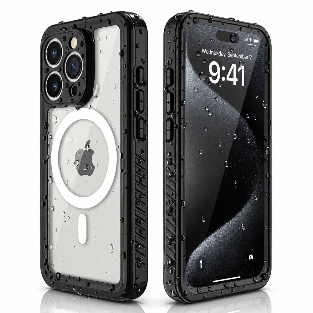 TECHGEAR Waterproof MagSafe Charging Case for iPhone 15 Pro 6.1" – IP68 Shockproof 360° Full Body Sealed Cover with Built-In Screen Protector