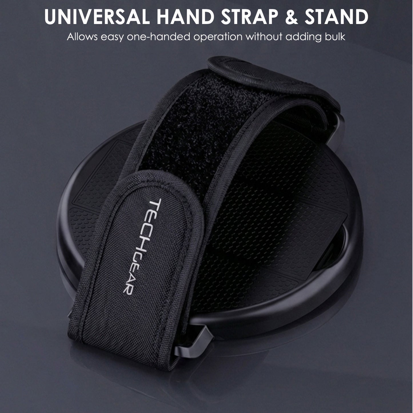 TECHGEAR Universal Tablet Hand Strap Holder & Stand – 360° Rotating Grip with Kickstand for iPad & Tablets 7–13"