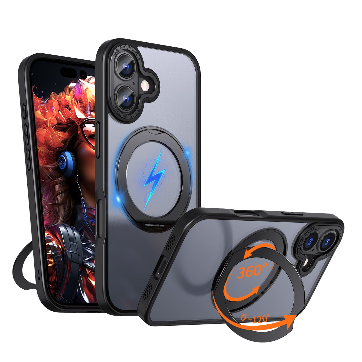 [Magnetic Ring Kickstand] For Apple iPhone 17, Slim, Tough Shockproof Armour, MagSafe Compatible Case with Stand