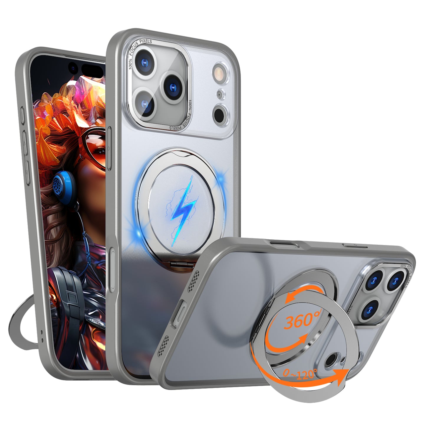 [Magnetic Ring Kickstand] For Apple iPhone 17 Pro Max, Slim, Tough Shockproof Armour, MagSafe Compatible Case with Stand