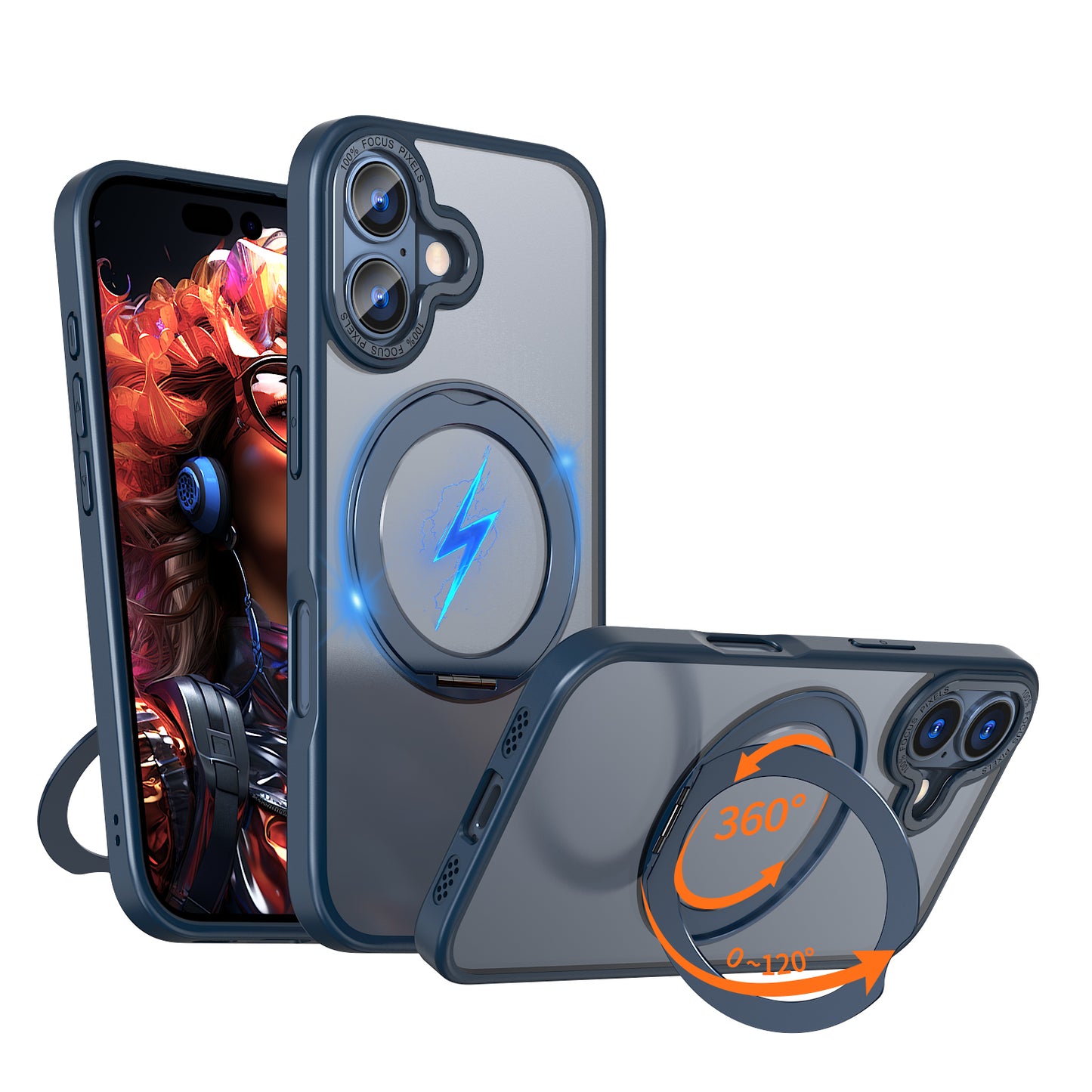 [Magnetic Ring Kickstand] For Apple iPhone 17, Slim, Tough Shockproof Armour, MagSafe Compatible Case with Stand