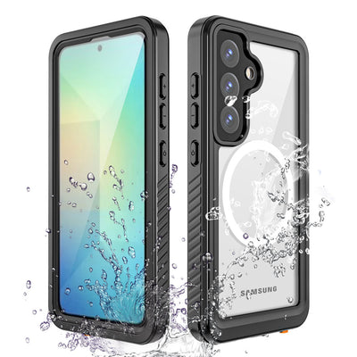 TECHGEAR Waterproof Magnetic Case for Samsung Galaxy S25 Plus (S25+) – IP68 Shockproof 360° Full Body Sealed Cover with Built-In Screen Protector