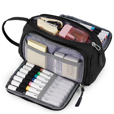 SharkByte Large Pencil Case Organiser - Big Capacity Stationery Storage Pouch with Compartments for School, College, Study, Office, Travel & Everyday Organisation