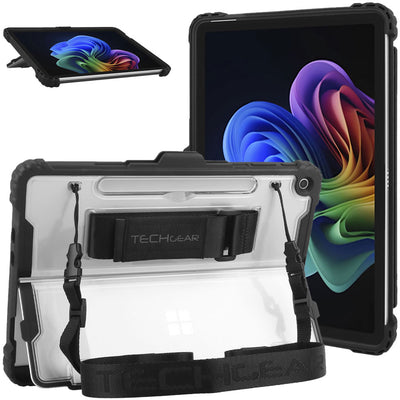 [DuraTUFF Case] Tough Rugged HEAVY DUTY Armour Shockproof Impact Case with Hand Strap, Shoulder Strap & Stand Cover for Microsoft Surface Pro 12 (12", 2025)