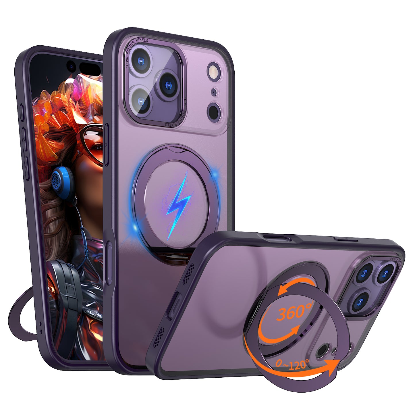 [Magnetic Ring Kickstand] For Apple iPhone 17 Pro Max, Slim, Tough Shockproof Armour, MagSafe Compatible Case with Stand
