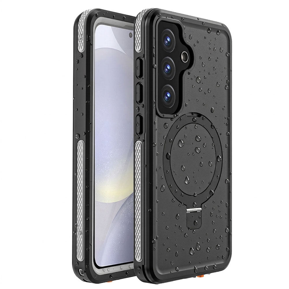 TECHGEAR Waterproof Magnetic Stand Case for Samsung Galaxy S25 Plus (S25+) – IP68 Shockproof Full Body Magnetic Charging Compatible Cover
