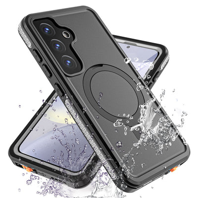 TECHGEAR Waterproof Magnetic Stand Case for Samsung Galaxy S25 Plus (S25+) – IP68 Shockproof Full Body Magnetic Charging Compatible Cover