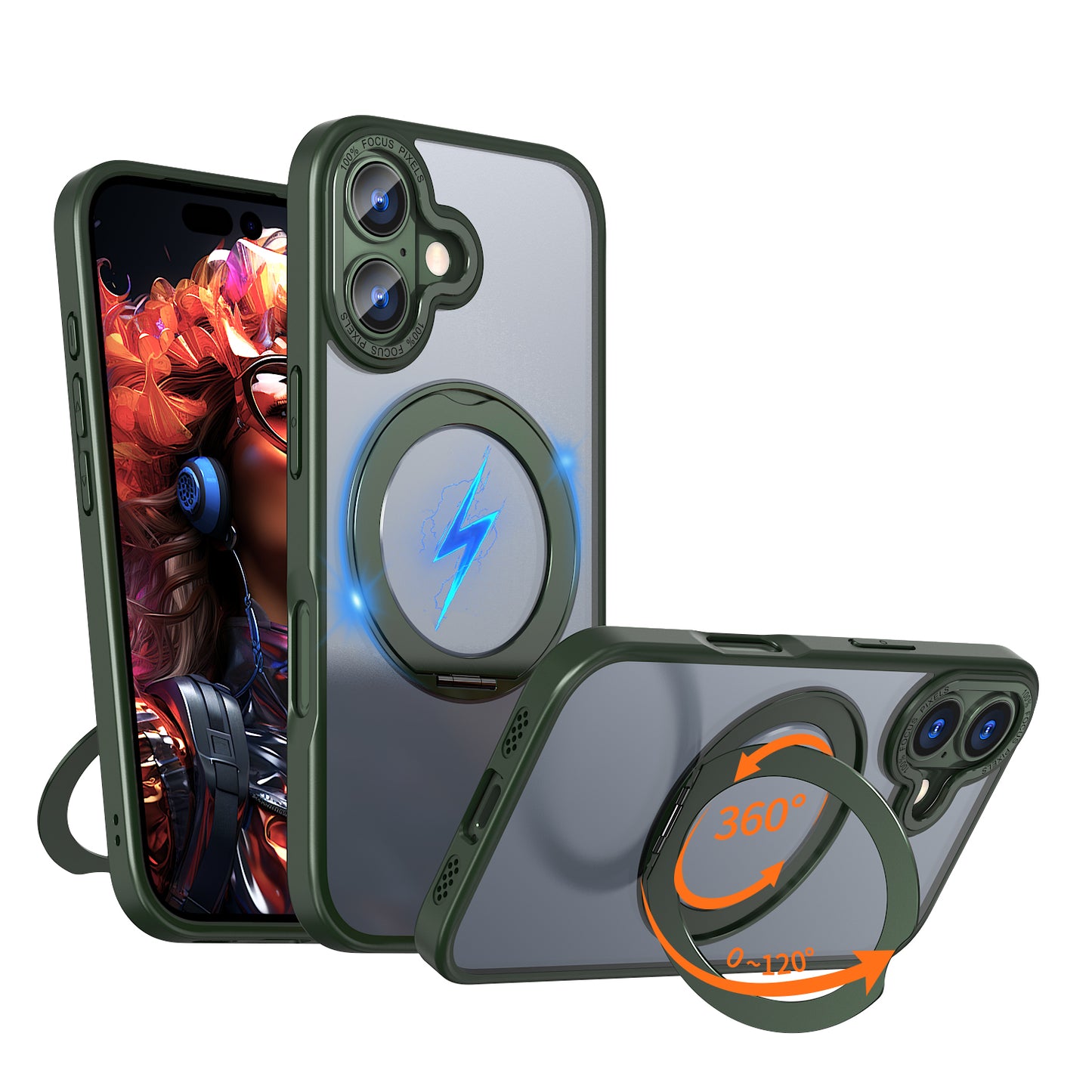 [Magnetic Ring Kickstand] For Apple iPhone 17, Slim, Tough Shockproof Armour, MagSafe Compatible Case with Stand