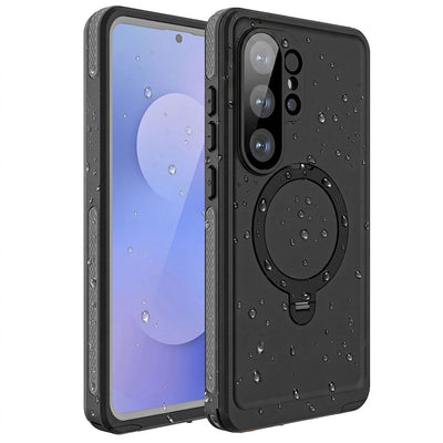 TECHGEAR Waterproof Magnetic Stand Case for Samsung Galaxy S26 Ultra – IP68 Shockproof Full Body Magnetic Charging Compatible Cover