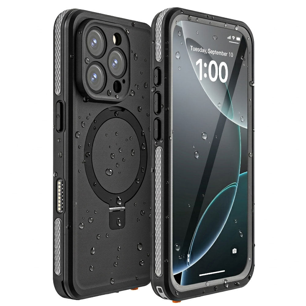 TECHGEAR Waterproof Magnetic Stand Case for iPhone 16 Pro Max 6.9" – IP68 Shockproof MagSafe Compatible Cover