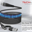 TECHGEAR Magnetic 2-in-1 100 W USB-A/C to USB-C Fast Charging Coiling Cable – 5 A PD 3.0 / QC 4.0, Nylon Braided – Black | White – 0.3 m | 1 m | 2 m