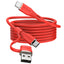 TECHGEAR 2-in-1 100 W USB-A/C to USB-C Soft Silicone Fast Charging Cable – Tangle-Free, PD 3.0/QC 4.0, E-Marker – Black | Red | White – 30 cm | 1 m | 2 m | 3 m | 2 Pack | 3 Pack