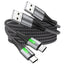 TECHGEAR 60 W USB-A to USB-C Fast Charging Cable with LED Light – 3A QC 3.0, Nylon Braided, 0.3 m | 1 m | 2 m | 3 m | 2 Pack | 3 Pack