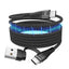 100w Fast charging magnetic coiling cable with 2in1  USB-C usb-a connectors 