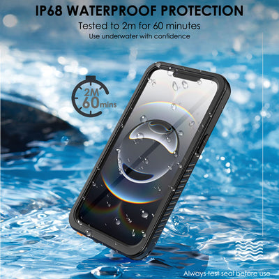 TECHGEAR Waterproof Magnetic Case for iPhone 17e & iPhone 16e 6.1" – IP68 Shockproof 360° Full Body Sealed Cover with Built-In Screen Protector
