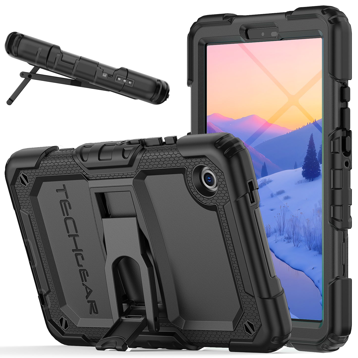 TECHGEAR ArmourSHIELD Case for Samsung Galaxy Tab A11 8.7" (SM-X130/X133/X135) – Tough Rugged Full Body Case with Screen Protector & Kickstand