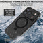 TECHGEAR Waterproof Magnetic Stand Case for iPhone 17 Pro 6.3" – IP68 Shockproof MagSafe Compatible Cover (Black / Orange)