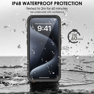 TECHGEAR Waterproof MagSafe Charging Case for iPhone 15 Pro 6.1" – IP68 Shockproof 360° Full Body Sealed Cover with Built-In Screen Protector