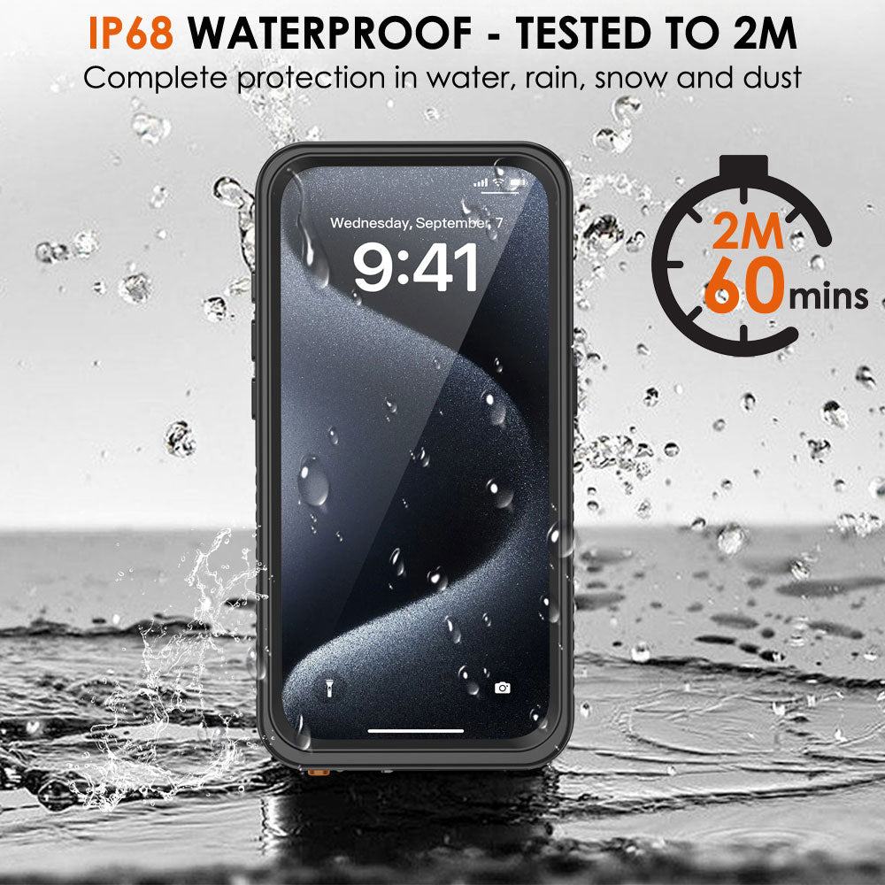 TECHGEAR Waterproof MagSafe Charging Case for iPhone 15 Pro 6.1" – IP68 Shockproof 360° Full Body Sealed Cover with Built-In Screen Protector