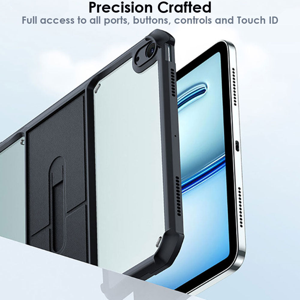 TECHGEAR Tough Case for iPad Air 13-inch (2026 M4 / 2025 M3 / 2024 M2) & iPad Pro 12.9 (3rd–6th Gen 2018–2022) Slim Rugged Shockproof Case with Stand – Clear Back Protective Tablet Cover