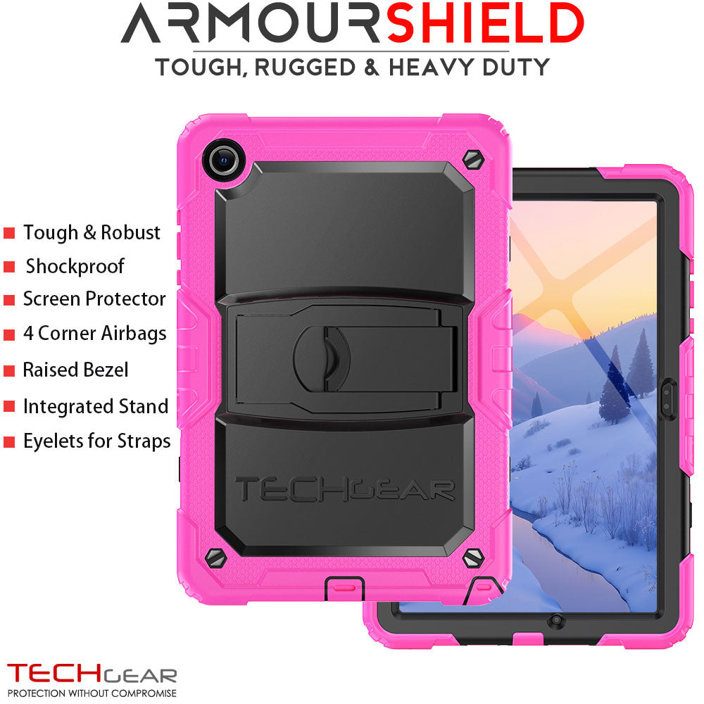 TECHGEAR ArmourSHIELD Case for Samsung Galaxy Tab A11+ (A11 Plus) 11" (SM-X230/X236) – Tough Rugged Full Body Case with Screen Protector & Kickstand