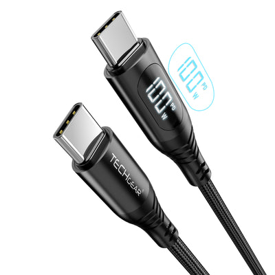 100w USB-C cable with digital led lcd screen display
