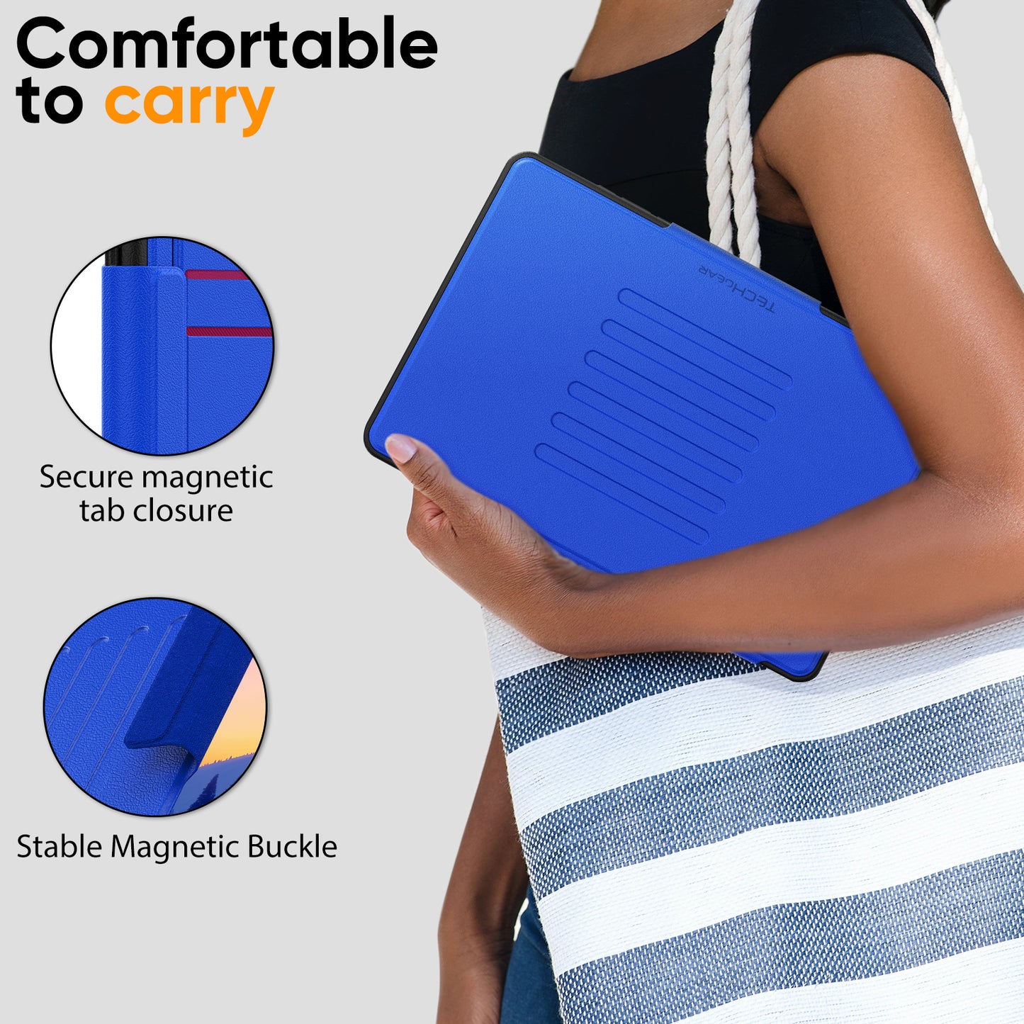 TECHGEAR Enduro Case for Samsung Galaxy Tab A11+ / A11 Plus 11"(SM-X230/X236) – Rugged Magnetic Smart Case with Stand, Card Slot & Trolley Compatible [Auto Sleep/Wake]