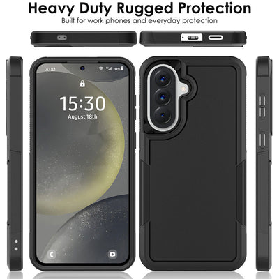 TECHGEAR Tough Rugged Case for Samsung Galaxy A57 5G / A57 4G – Heavy Duty Shockproof Work Phone Case with Dual Layer Protection, Non-Slip Grip & Raised Screen Protection (Black)