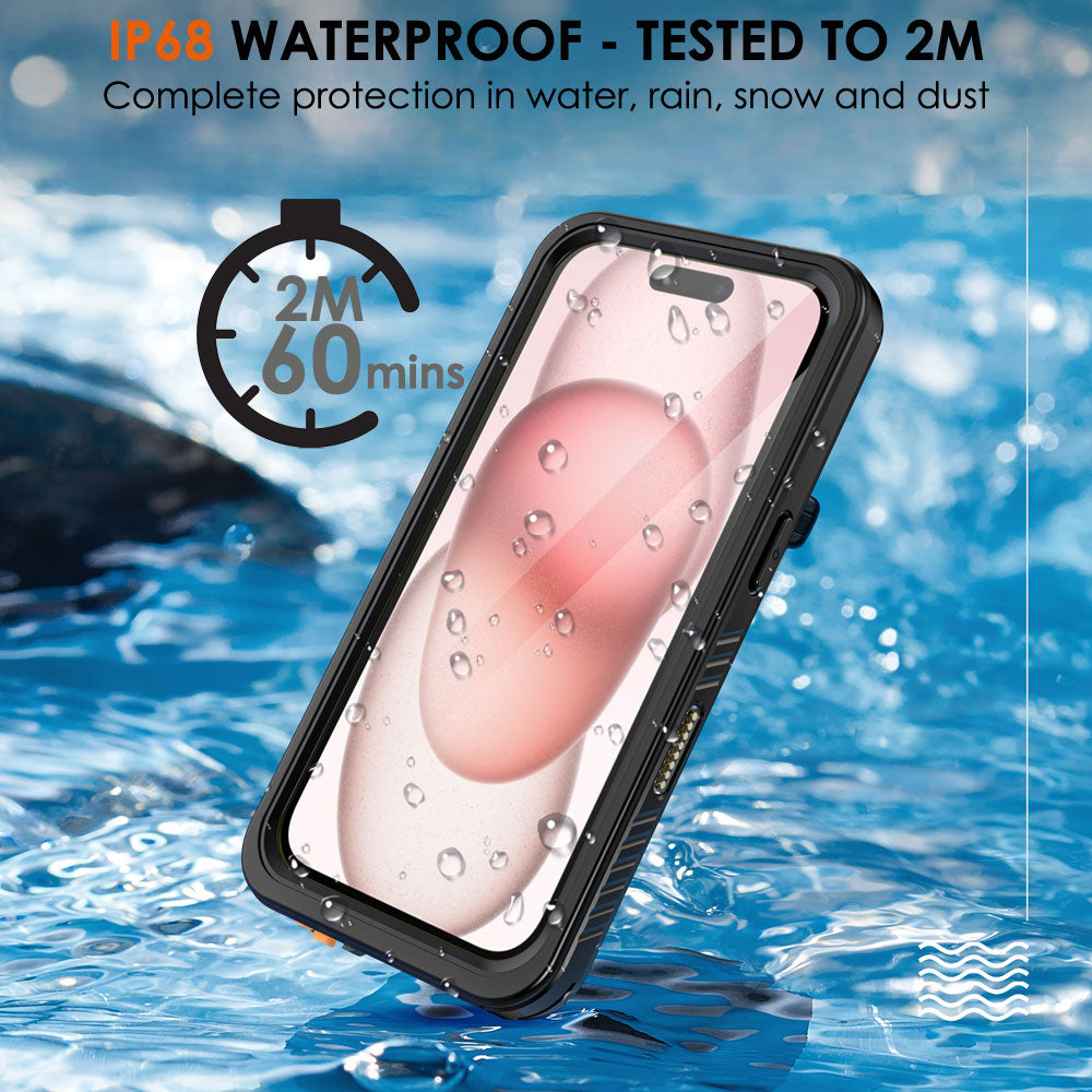 TECHGEAR Waterproof MagSafe Charging Case for iPhone 16 6.3" – IP68 Shockproof 360° Full Body Sealed Cover with Built-In Screen Protector