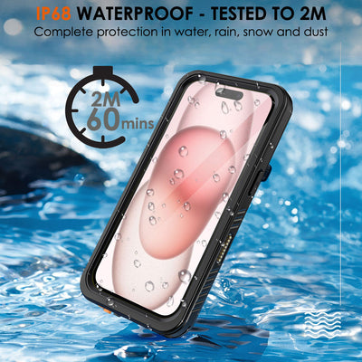 TECHGEAR Waterproof MagSafe Charging Case for iPhone 16 6.3" – IP68 Shockproof 360° Full Body Sealed Cover with Built-In Screen Protector
