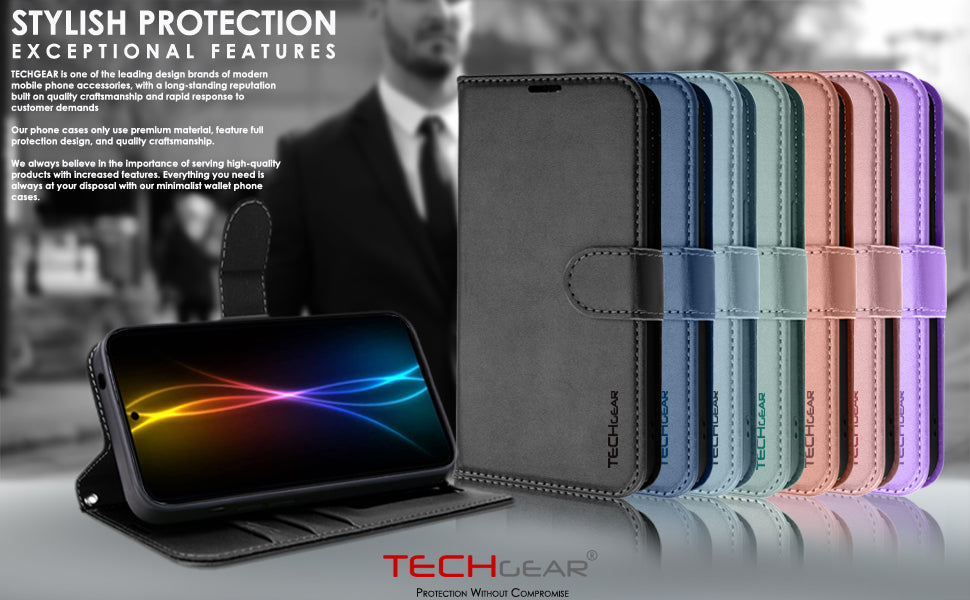 TECHGEAR RFID Wallet Case for Samsung Galaxy S26 Ultra 5G – Premium PU Leather Flip Cover with Card Slots, Clear ID Window, Kickstand & Wrist Strap