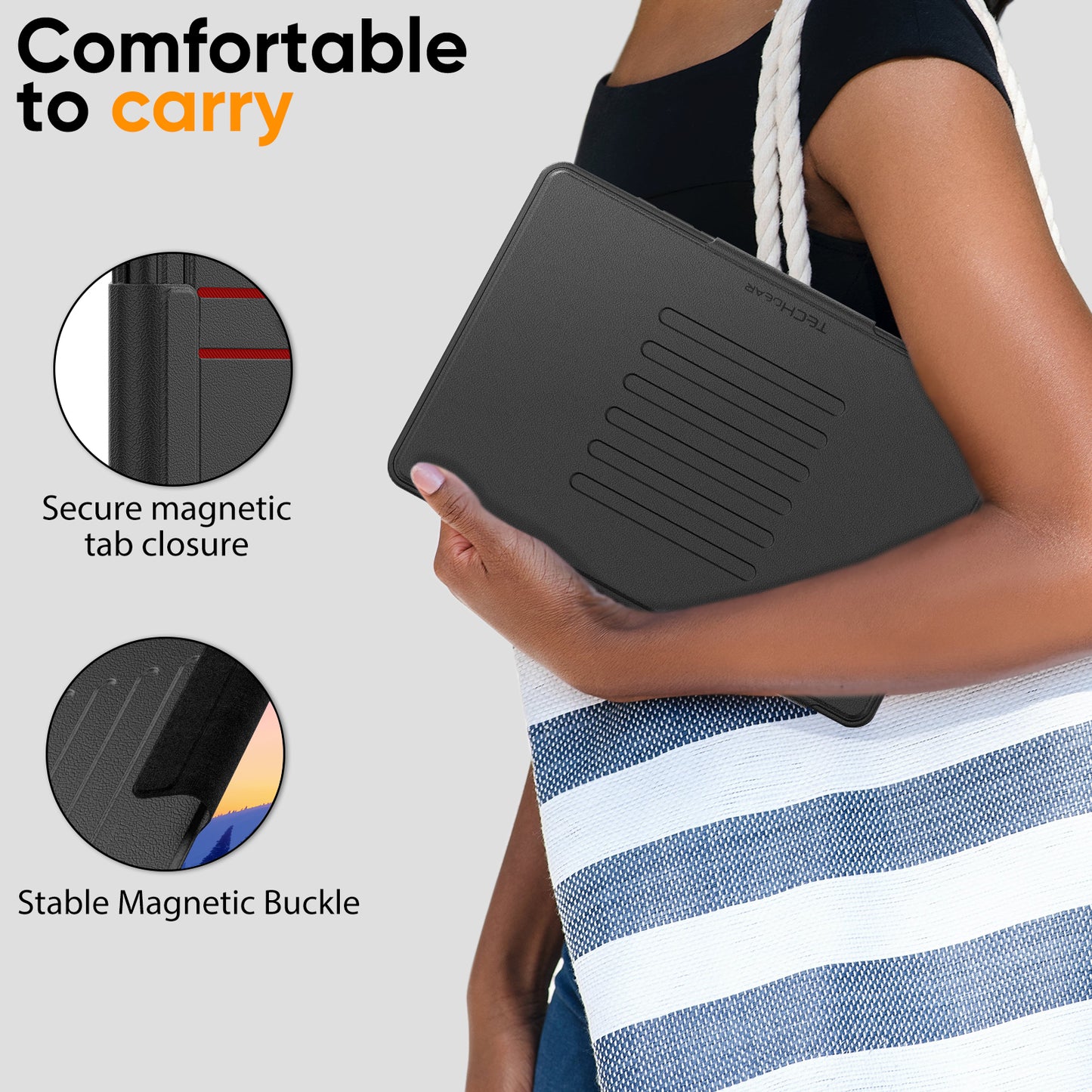 TECHGEAR Enduro Case for Samsung Galaxy Tab A11+ / A11 Plus 11"(SM-X230/X236) – Rugged Magnetic Smart Case with Stand, Card Slot & Trolley Compatible [Auto Sleep/Wake]