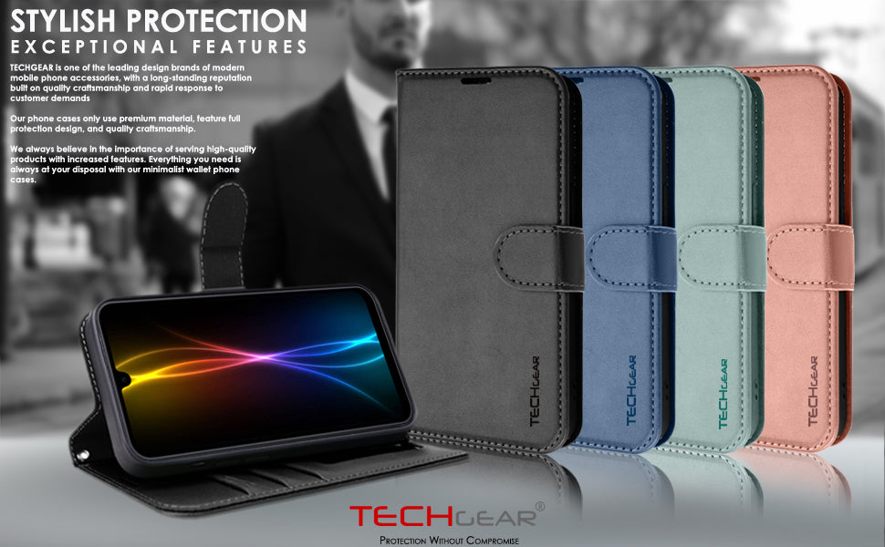 [Wallet Case] Protective Cover with Cash & RFID Blocking Card Holder, Stand and Wrist Strap For Samsung Galaxy A17 5G / A17 4G