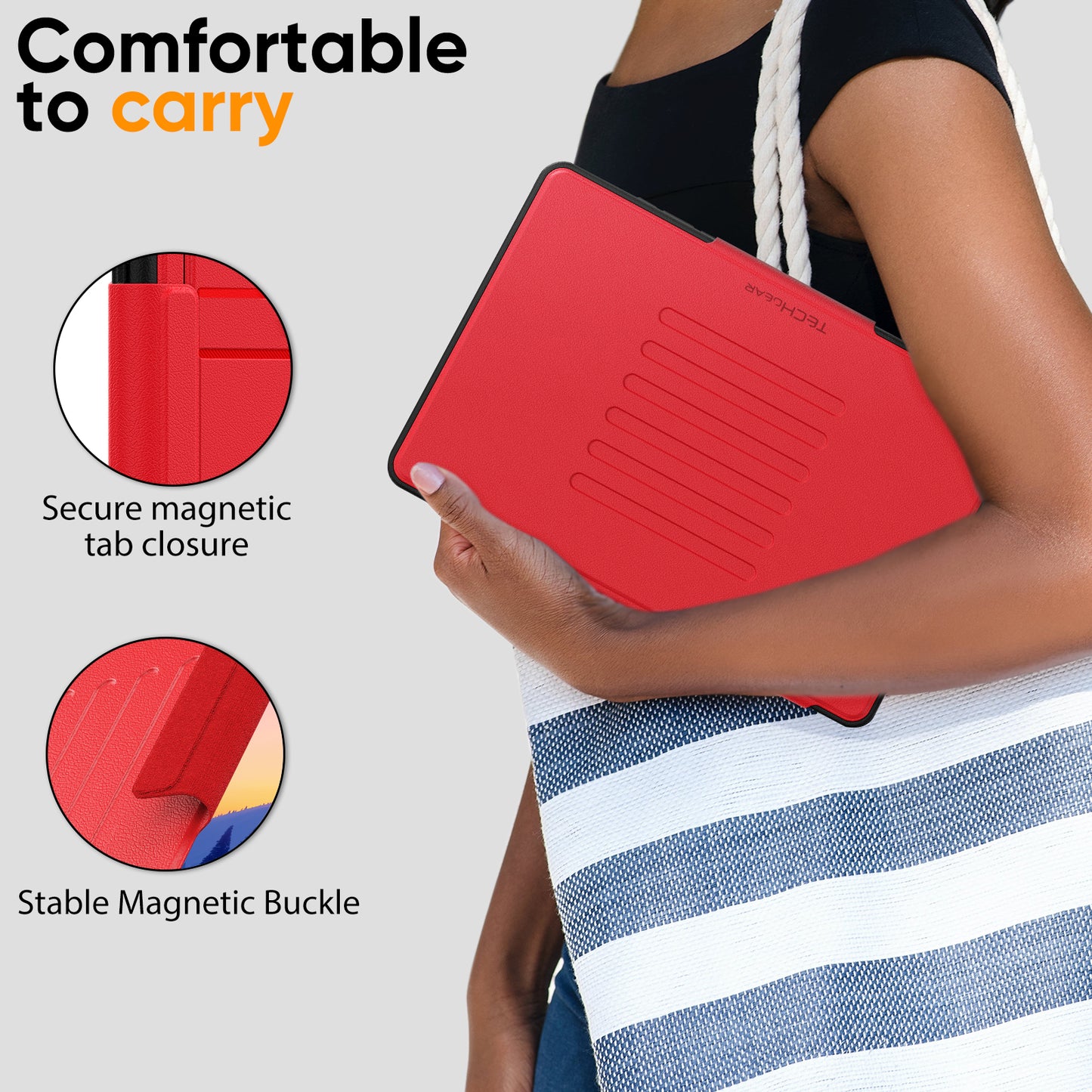 TECHGEAR Enduro Case for Samsung Galaxy Tab A11+ / A11 Plus 11"(SM-X230/X236) – Rugged Magnetic Smart Case with Stand, Card Slot & Trolley Compatible [Auto Sleep/Wake]