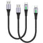 TECHGEAR 60 W USB-A to USB-C Fast Charging Cable with LED Light – 3A QC 3.0, Nylon Braided, 0.3 m | 1 m | 2 m | 3 m | 2 Pack | 3 Pack