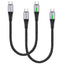 TECHGEAR 100 W USB-C to USB-C Fast Charging Cable with LED Power Display – PD 3.0 / QC 4.0 E-Marker, Nylon Braided – 0.3 m | 1 m | 2 m | 3 m | 2 Pack | 3 Pack