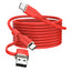 TECHGEAR 2-in-1 100 W USB-A/C to USB-C Soft Silicone Fast Charging Cable – Tangle-Free, PD 3.0/QC 4.0, E-Marker – Black | Red | White – 30 cm | 1 m | 2 m | 3 m | 2 Pack | 3 Pack