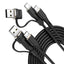 TECHGEAR 2-in-1 100 W USB-A/C to USB-C Soft Silicone Fast Charging Cable – Tangle-Free, PD 3.0/QC 4.0, E-Marker – Black | Red | White – 30 cm | 1 m | 2 m | 3 m | 2 Pack | 3 Pack