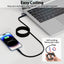 TECHGEAR Magnetic 2-in-1 100 W USB-A/C to USB-C Fast Charging Coiling Cable – 5 A PD 3.0 / QC 4.0, Nylon Braided – Black | White – 0.3 m | 1 m | 2 m
