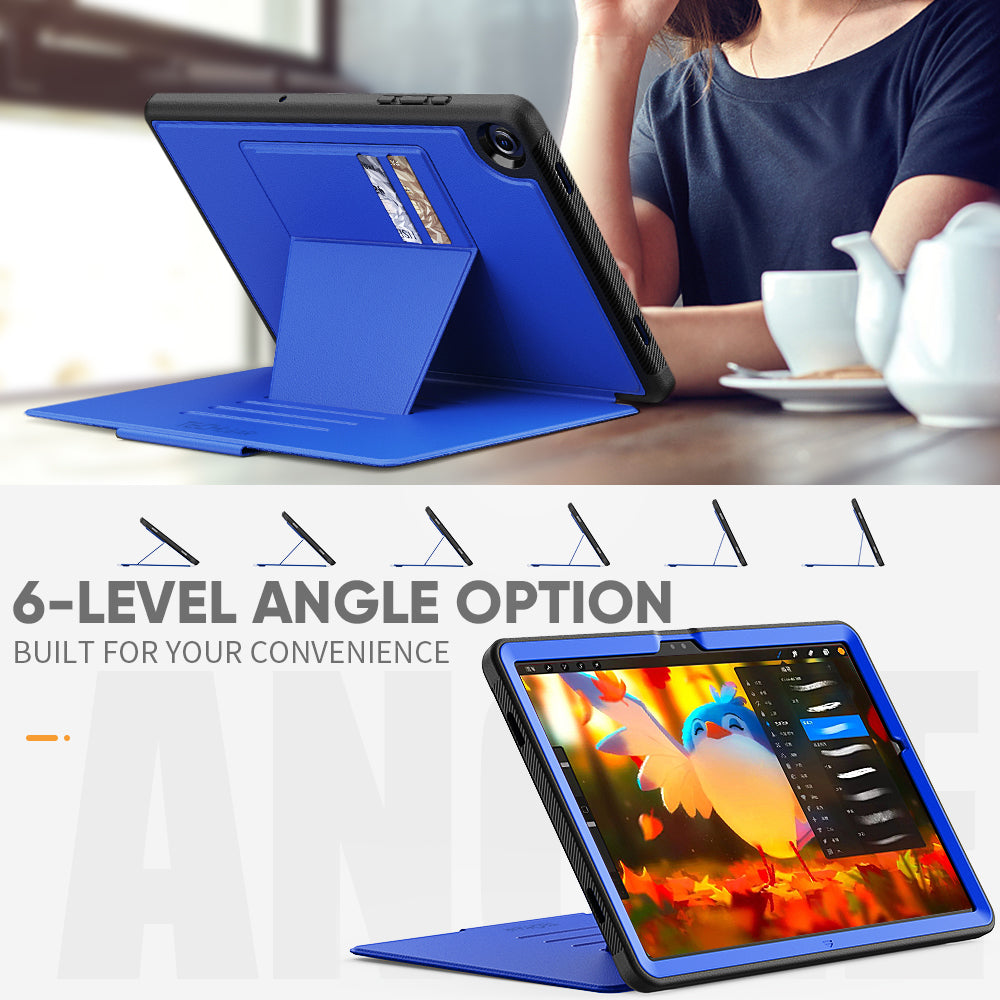 TECHGEAR Enduro Case for Samsung Galaxy Tab A11+ / A11 Plus 11"(SM-X230/X236) – Rugged Magnetic Smart Case with Stand, Card Slot & Trolley Compatible [Auto Sleep/Wake]