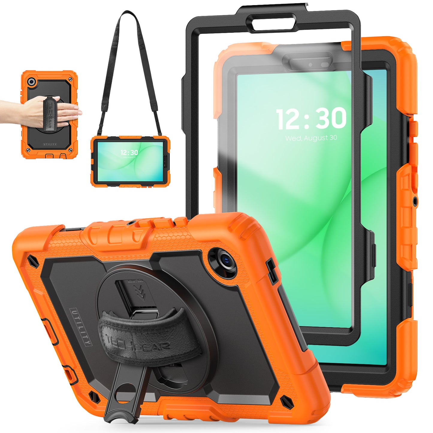 TECHGEAR UTILITY Case for Samsung Galaxy Tab A11 8.7" (SM-X130 / SM-X135) Tough Rugged Shockproof Case, 360 Stand, Hand Strap & Shoulder Strap