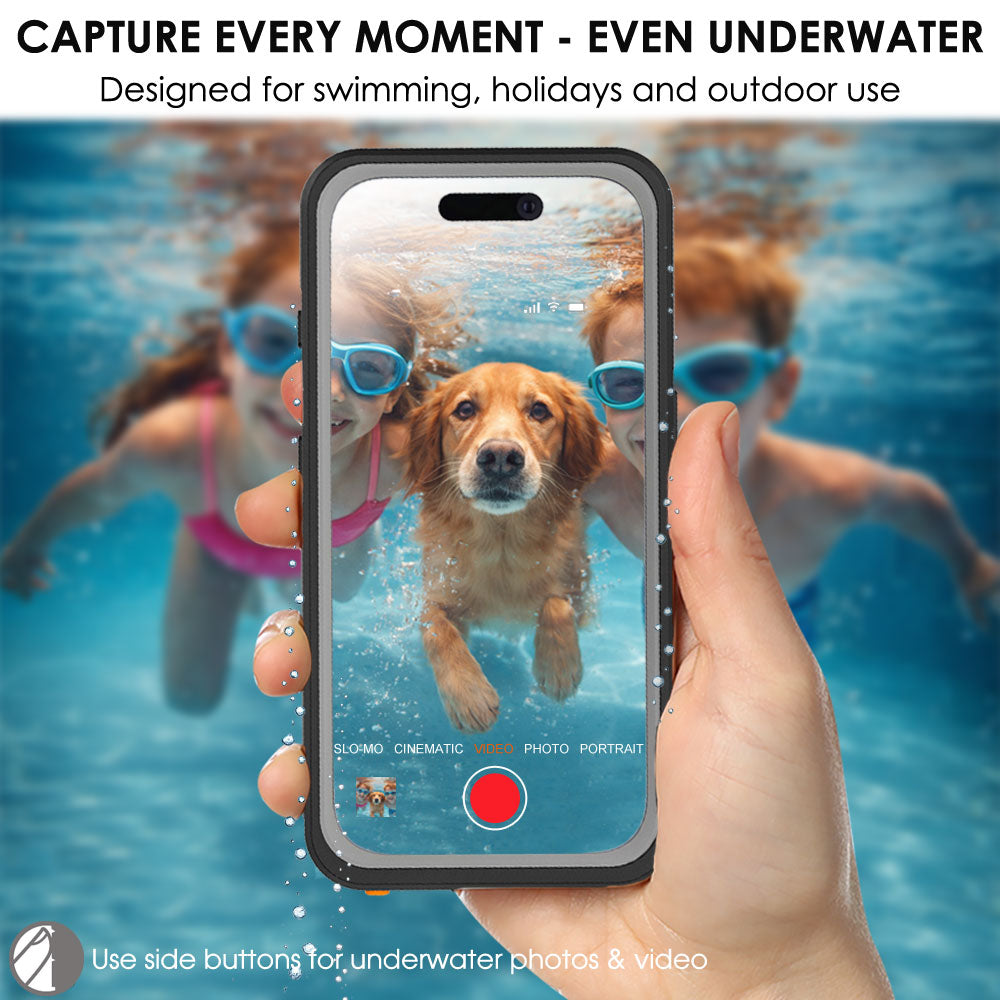 TECHGEAR Waterproof Magnetic Stand Case for iPhone 17 6.3" – IP68 Shockproof MagSafe Compatible Cover
